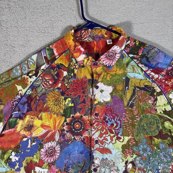 Robert Graham Limited Edition Shirt Men’s Size 3XL Landscapes Floral Linen - Picture 3 of 16